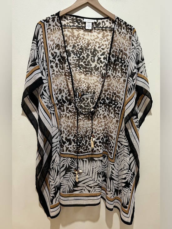 Bleu Rod Beattie Other - Bleu Rod Beattie Urban Oasis Chiffon Caftan Animal Print Sheer Swimsuit Cover Up